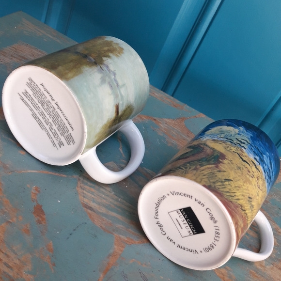 Art Mugs Monet Van Gogh Mug Set of 2 Impressionist Artist Museum Coffee Cups - Picture 5 of 10
